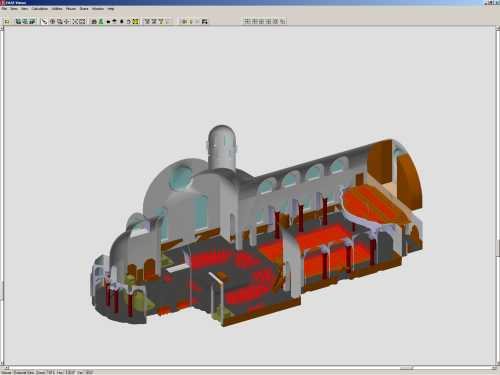 Gerendertes 3D-Computermodell der Kirche St. Maria-Neudorf, St. Gallen